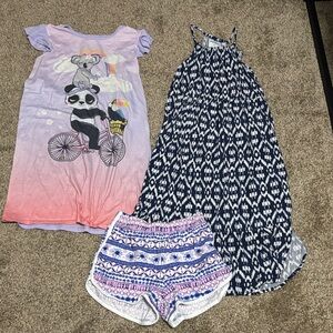 Colorful nightgown, dress, shorts
